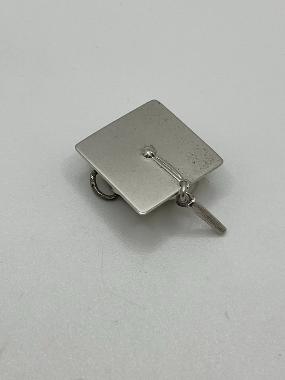 Vintage 925 Sterling Silver Graduation Cap Charm Pendant tassel